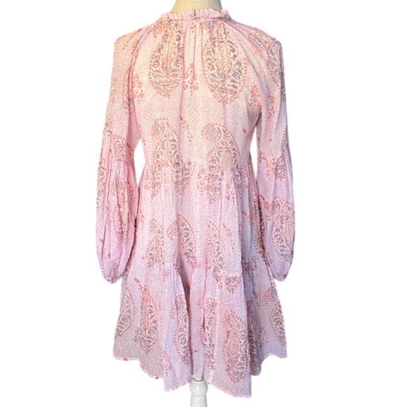 Oliphant Light Pink Paisley Long Sleeve Dress - Picture 3 of 11